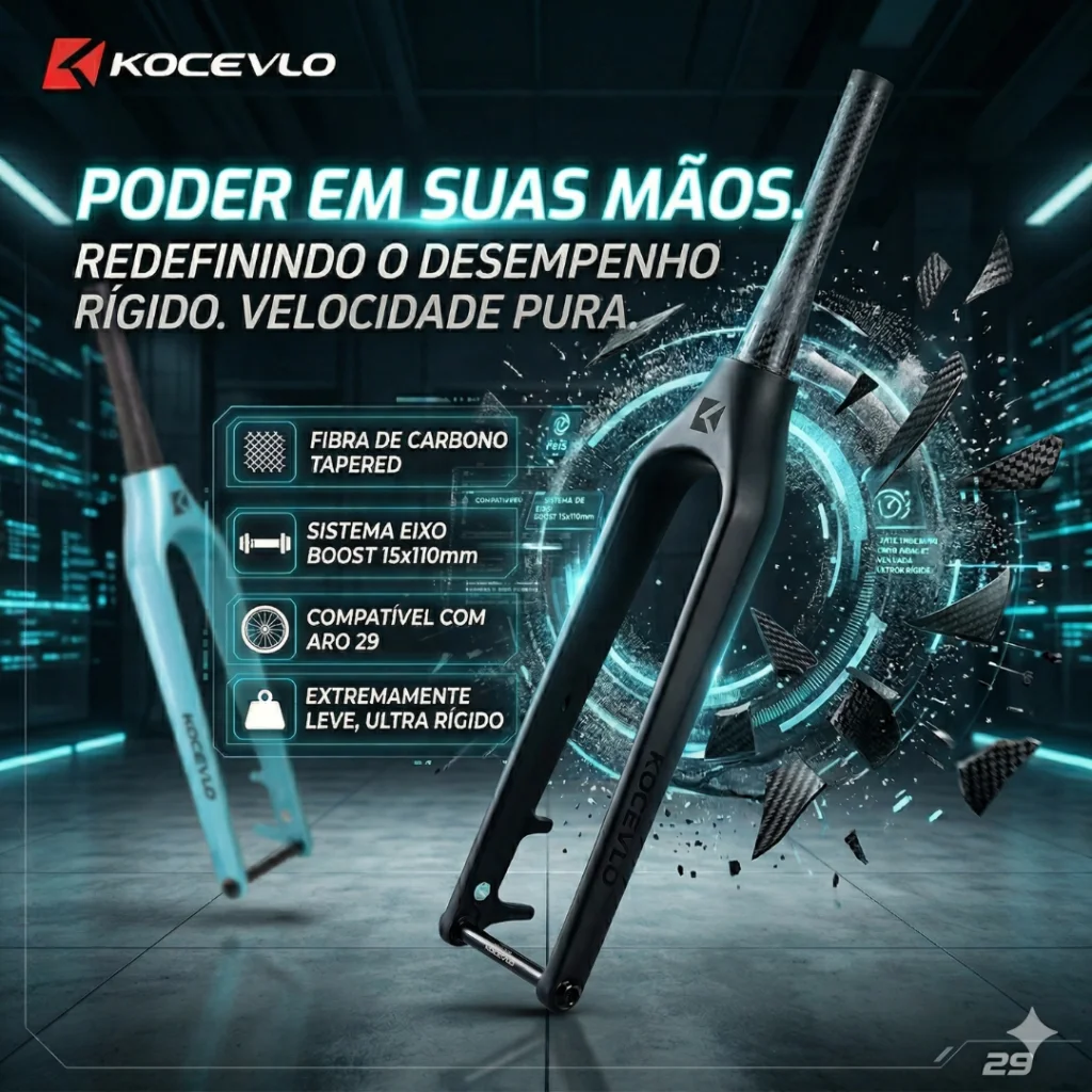GARFO RIGIDO KOCEVLO CARBONO CONICO BOOST 15*110MM