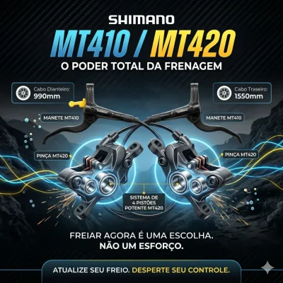 KIT FREIO SHIMANO MT401 COM 4 PISTAO 