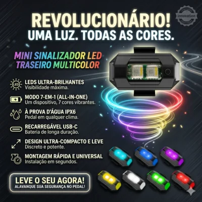 SINALIZADOR TRASEIRO LED MINI 7 EM 1 