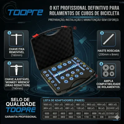 MALETA TOOPRE INSTALACAO ROLAMENTO CUBOS TP-L53