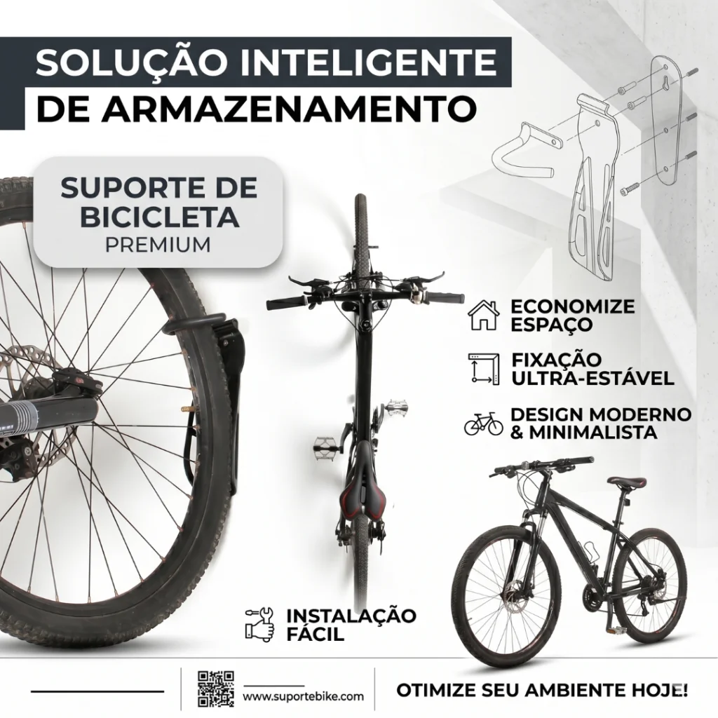 SUPORTE APOIO BICICLETA EM PAREDE