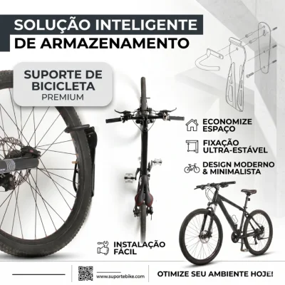 SUPORTE APOIO BICICLETA EM PAREDE