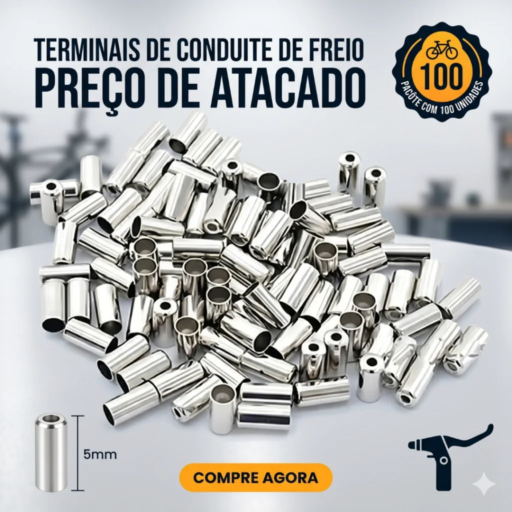 TERMINAL CONDUITE 5MM FREIO COM 100 UNIDADE ALUMINIO