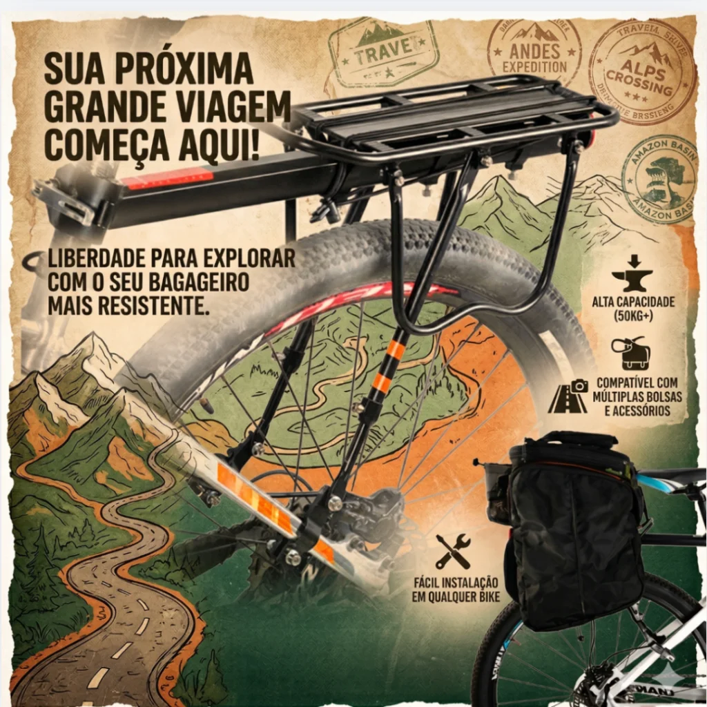SUPORTE BAGAGEIRO PARA BICICLETA