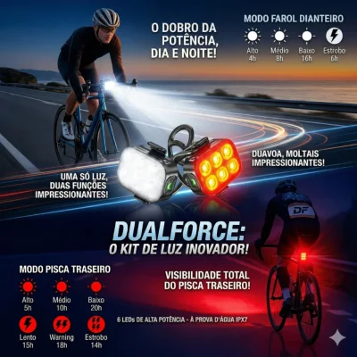 KIT LANTERNA E SINALIZADOR 6 LED 