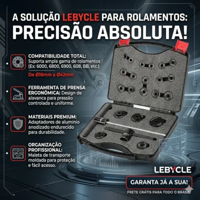 MALETA LEBYCLE INSTALACAO ROLAMENTO CUBO