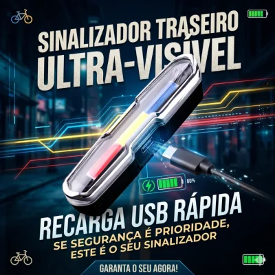 SINALIZADOR TRASEIRO LETLIFE TRI COLOR