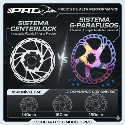 DISCO FREIO IIIPRO CENTERLOCK & PARAFUSO VARIOS TAMANHO