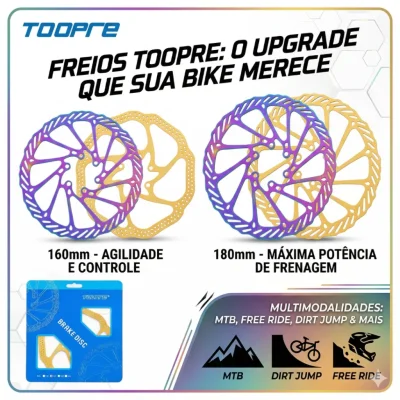 DISCO FREIO TOOPRE 160MM & 180MM VARIAS CORES
