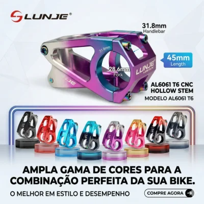 STEM LUNJE 45MM & 31.8MM AL6061 T6 VARIAS CORES