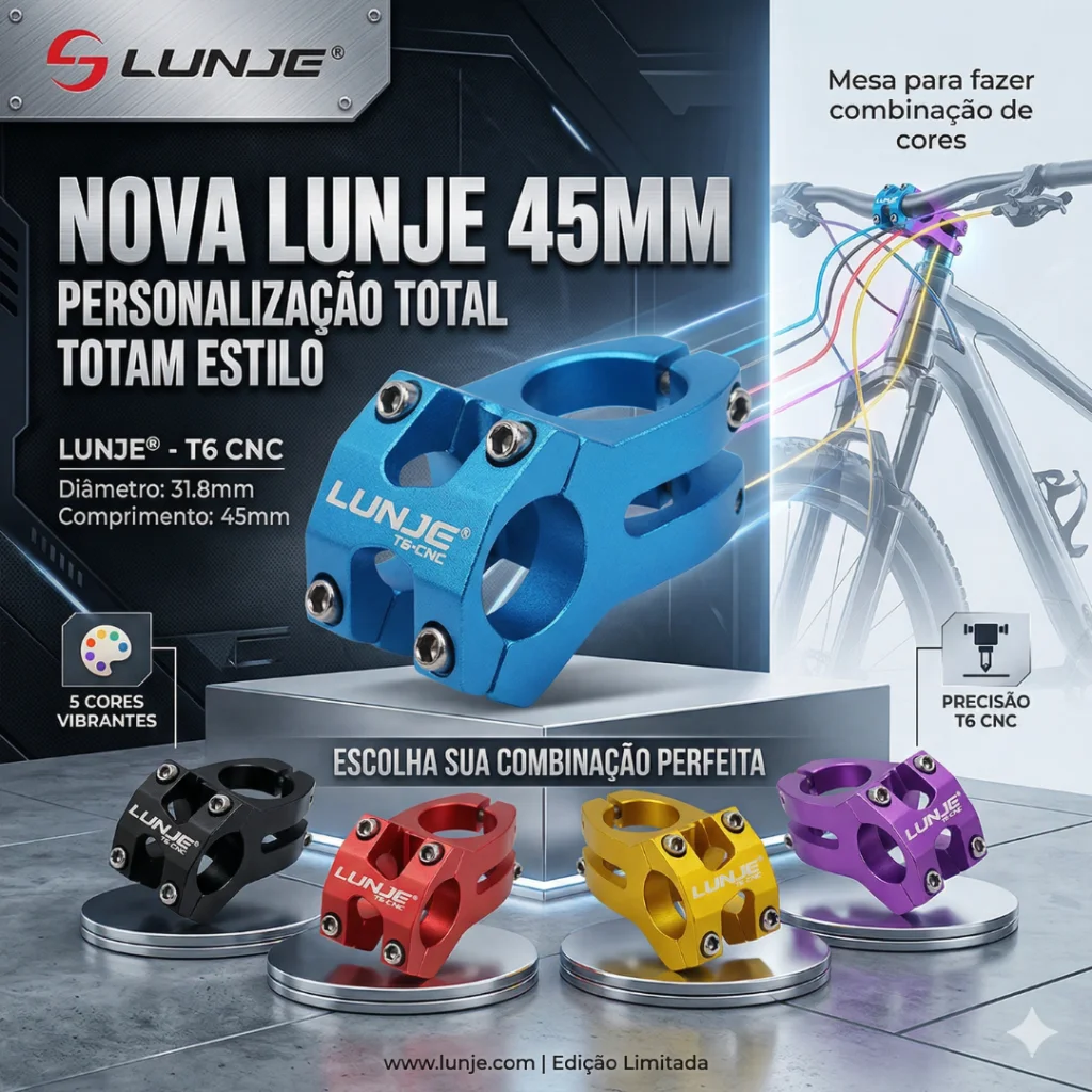 STEM LUNJE 45MM & 31.8MM T6 VARIAS CORES