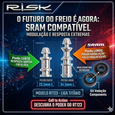 PISTAO RISK FREIO HIDRAULICO COMPATIVEL SRAM