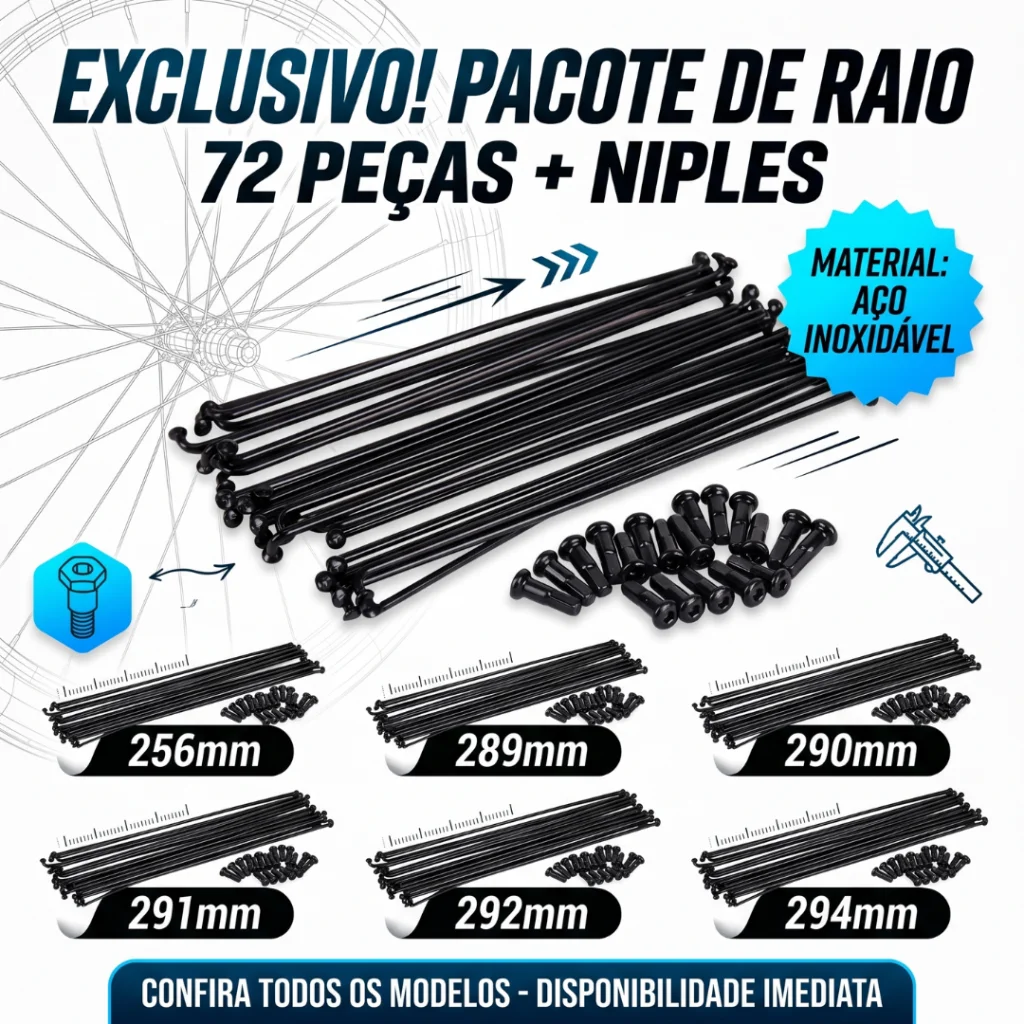 RAIO INOX 72 PECAS MAIS NIPEL DIVERSOS MODELOS