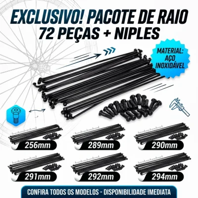 RAIO INOX 72 PECAS MAIS NIPEL DIVERSOS MODELOS