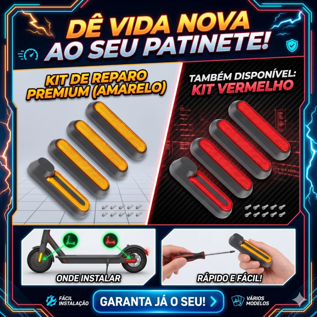 KIT SINALIZADOR PARA PATINETES COM 4 PECAS