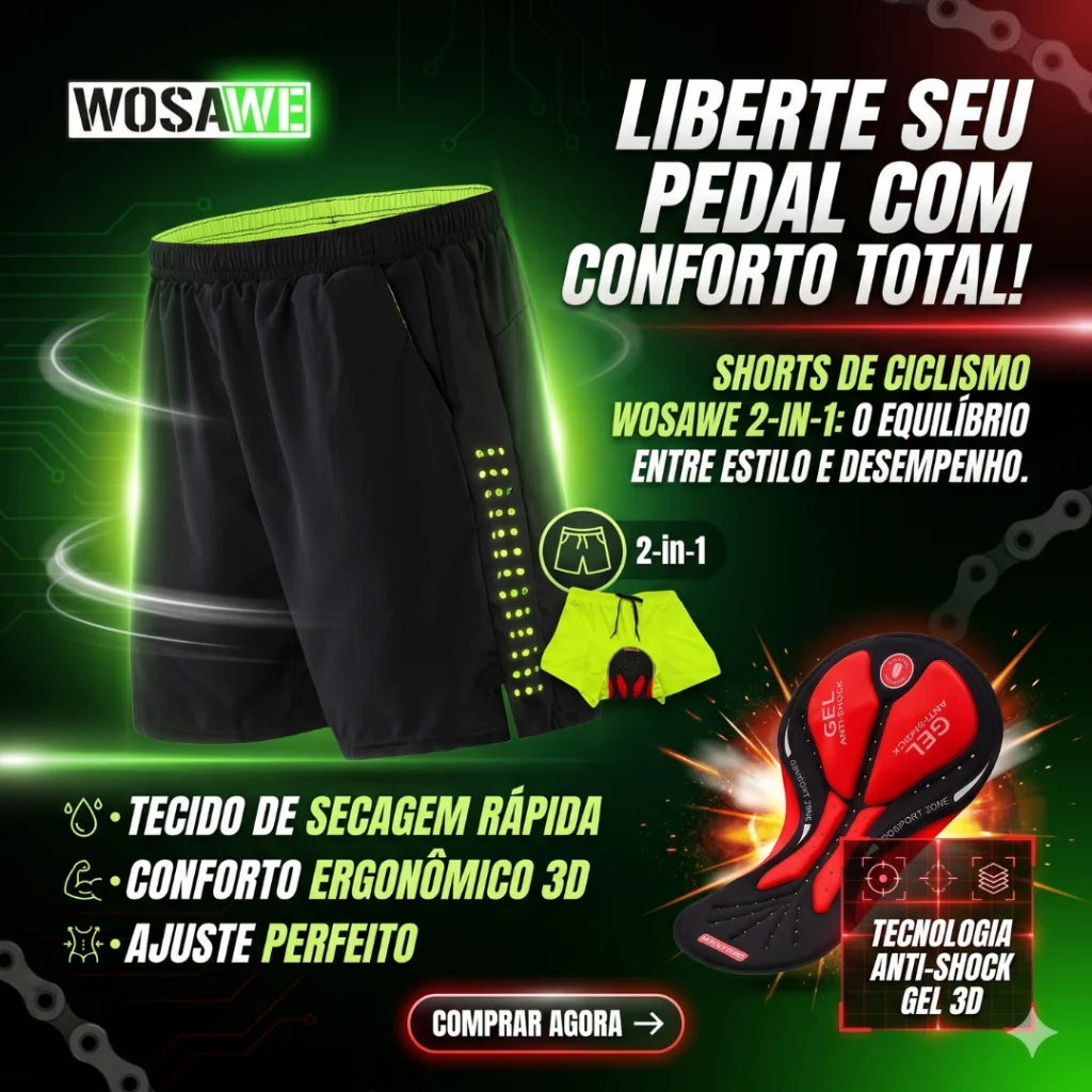SHORTES WOSAWE PARA CICLISMO VARIOS TAMANHO
