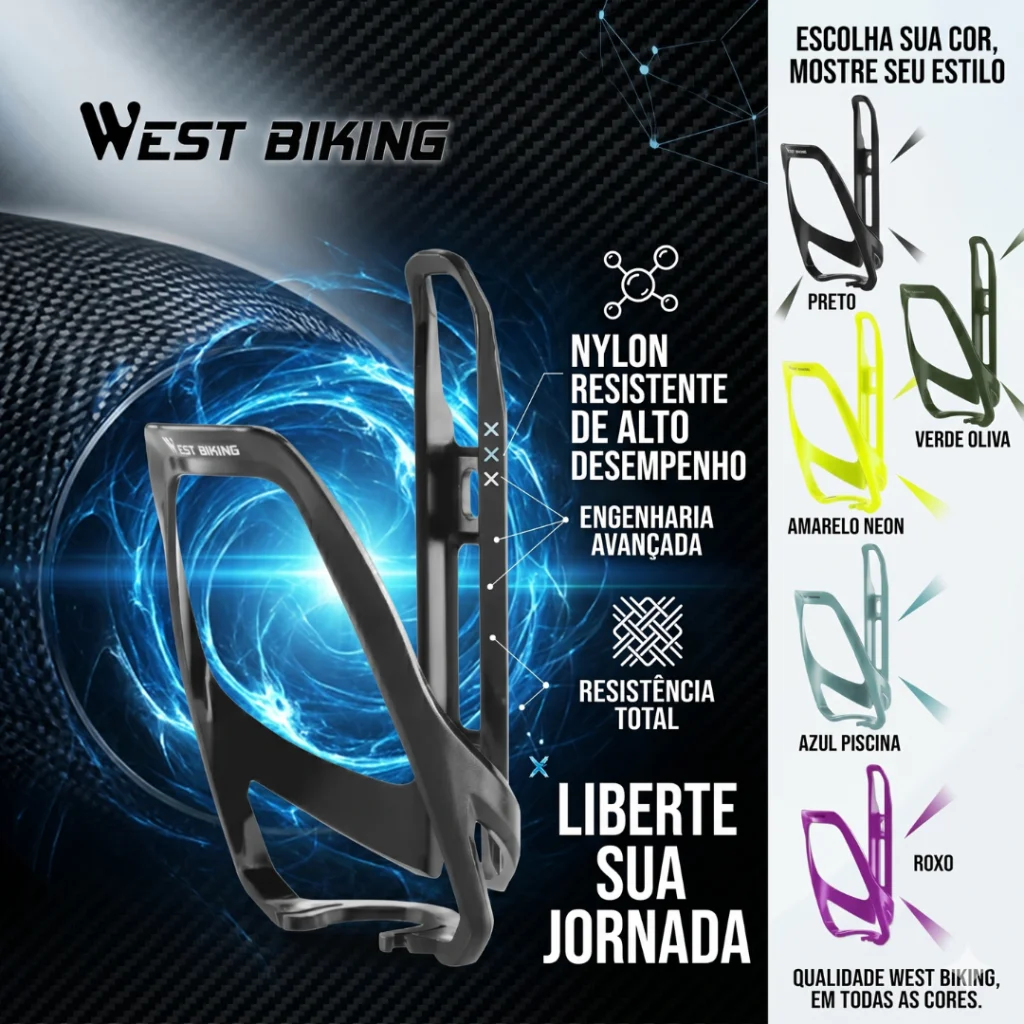 SUPORTE GARRAFA WEST BIKING NYLON VARIAS CORES