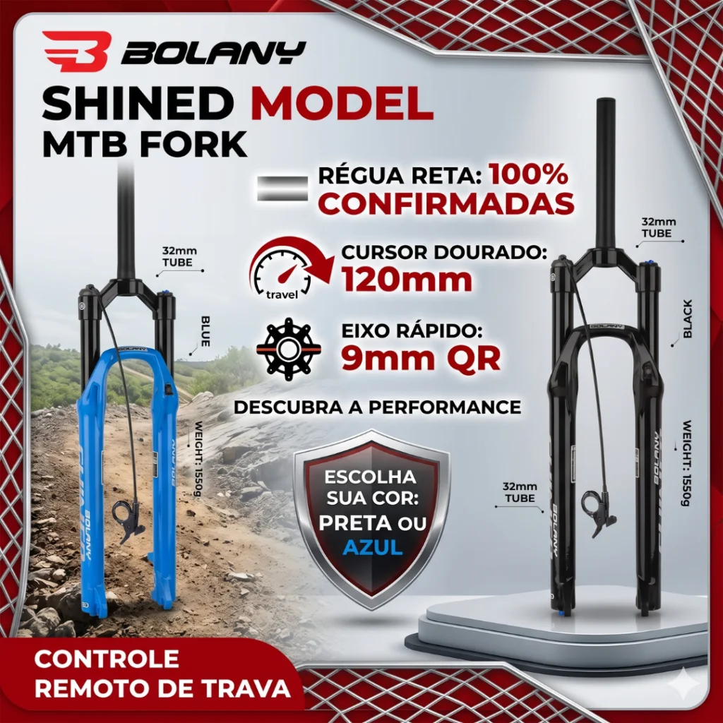 SUSPENSAO BOLANY SHINED RETO 120MM 9MM TRAVA GUIDAO