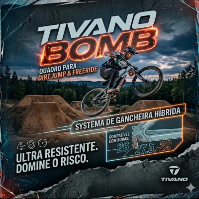 QUADRO TIVANO HIBRIDO 26 / 27,5 / 29 DIRT JUMP FREE RIDE